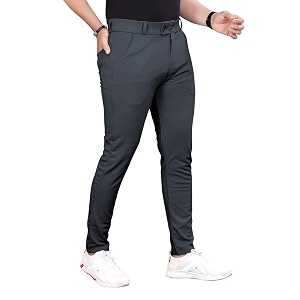 Mens Slim Fit Formal Trousers Mid-Rise