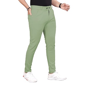 Mens Slim Fit Formal Trousers Mid-Rise