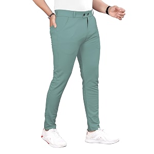 Mens Slim Fit Formal Trousers Mid-Rise