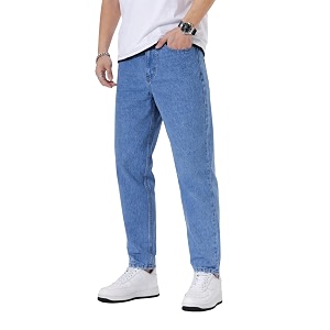 Mens Slim Relaxed Fit Mid Rise Tapered