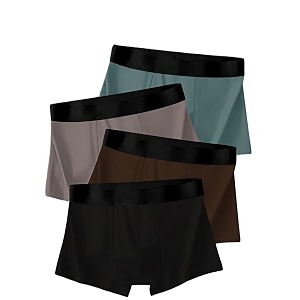 Mens Soft Nylon Boxer Briefs Breathable Stretch