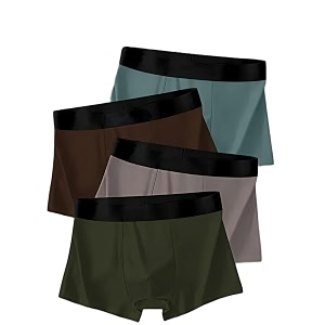 Mens Soft Nylon Boxer Briefs Breathable Stretch