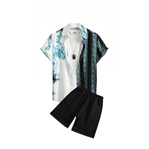 men39s soft poly lycra digital prined shirts with pajama shorts night suit set