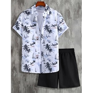 men39s soft poly lycra digital prined shirts with pajama shorts night suit set