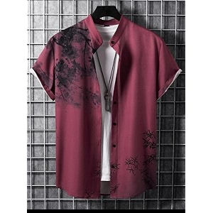 men39s soft poly lycra digital prined shirts with pajama shorts night suit set