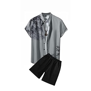 men39s soft poly lycra digital prined shirts with pajama shorts night suit set
