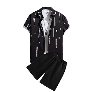 men39s soft poly lycra digital prined shirts with pajama shorts night suit set