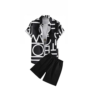 men39s soft poly lycra digital prined shirts with pajama shorts night suit set