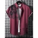 Men's Soft Poly Lycra Digital Prined Shirts with Pajama Shorts Night Suit Set