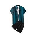 Men's Soft Poly Lycra Digital Prined Shirts with Pajama Shorts Night Suit Set