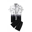 Men's Soft Poly Lycra Digital Prined Shirts with Pajama Shorts Night Suit Set
