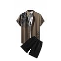 Men's Soft Poly Lycra Digital Prined Shirts with Pajama Shorts Night Suit Set