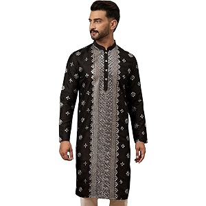 Mens Solid Calf Length Silk Blend Embroidered