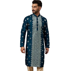 Mens Solid Calf Length Silk Blend Embroidered