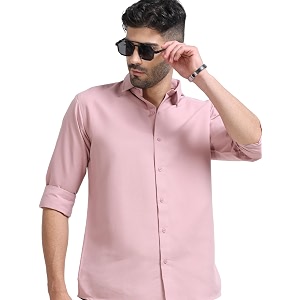 Mens Solid Casual Shirt Cotton Blend Regular