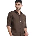 Men39s Solid Casual Shirt Cotton Blend Regular