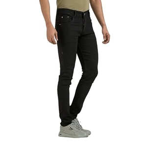 Mens Solid Comfortable Slim Fit Jeans