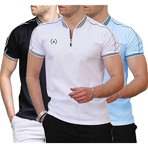 Mens Solid Cotton Rich Polo T Shirt