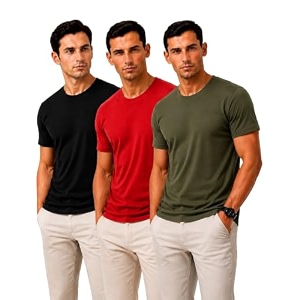 Mens Solid Cotton T-Shirt Pack of 3