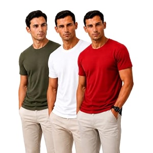 Mens Solid Cotton T-Shirt Pack of 3