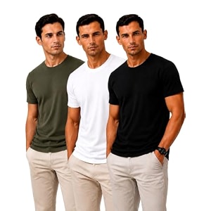 Mens Solid Cotton T-Shirt Pack of 3