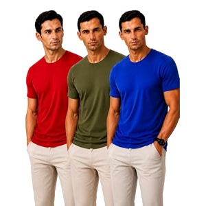 Mens Solid Cotton T-Shirt Pack of 3