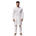 Men39s Solid Regular Fit Ethnic Wear White