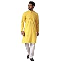 Men39s Solid Regular Fit Ethnic Wear White