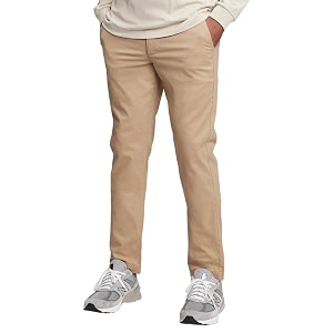 Mens Solid Slim Chinos Casual Trouser Brown
