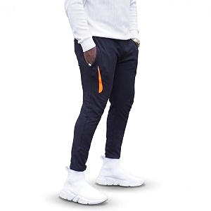 Mens Solid Slim Fit LycraTrack Pants with