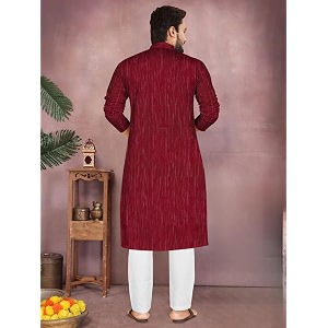 Mens South Cotton Textured Ethnic Kurta Regular
