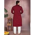 Men39s South Cotton Textured Ethnic Kurta Regular