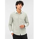 Men39s Striped Casual Shirt White Collar