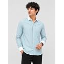 Men39s Striped Casual Shirt White Collar