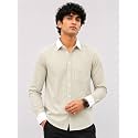 Men39s Striped Casual Shirt White Collar