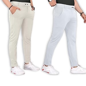 Mens Stylish Slim Fit Lycra Blend Trousers