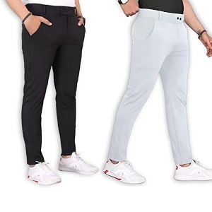 Mens Stylish Slim Fit Lycra Blend Trousers