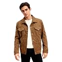 Men39s Suede Faux Leather Casual Standard Length