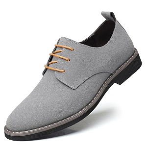 Mens Suede Lace Up Oxfords Classic Wing