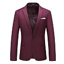Men's Suit Jacket One Button Elegant Solid Blazer Sport Coats Slim Fit Single Breasted Party Blazer Jacket