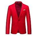 Men's Suit Jacket One Button Elegant Solid Blazer Sport Coats Slim Fit Single Breasted Party Blazer Jacket