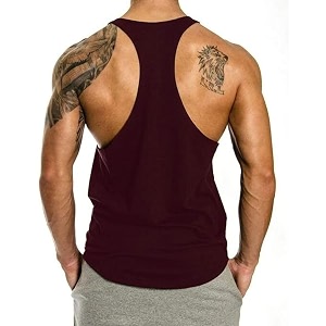 Mens Summer Inner Vest Stringer Soild Round