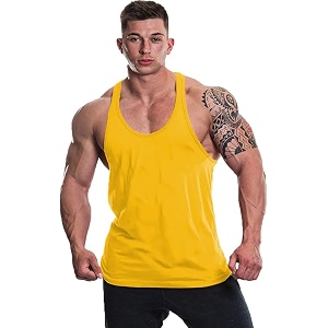 Mens Summer Inner Vest Stringer Soild Round