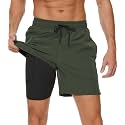 Men's Swim Trunks with Compression Liner 6 Inch Inseam Board Shorts