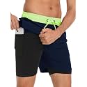 Men's Swim Trunks with Compression Liner 6 Inch Inseam Board Shorts