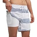 Men's Swim Trunks with Compression Liner 6 Inch Inseam Board Shorts