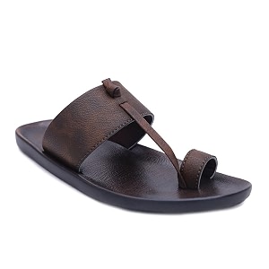 Mens Synthetic Leather Slippers With PU Sole