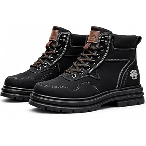 men39s tactical combat boots  black high ankle lace-up boots  durable outdoor trekking shoes