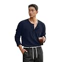Men39s Textured Fabric Solid Color Basic Half-Open