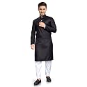 Men39s Textured Lining Ethnic Kurta Pajama Set